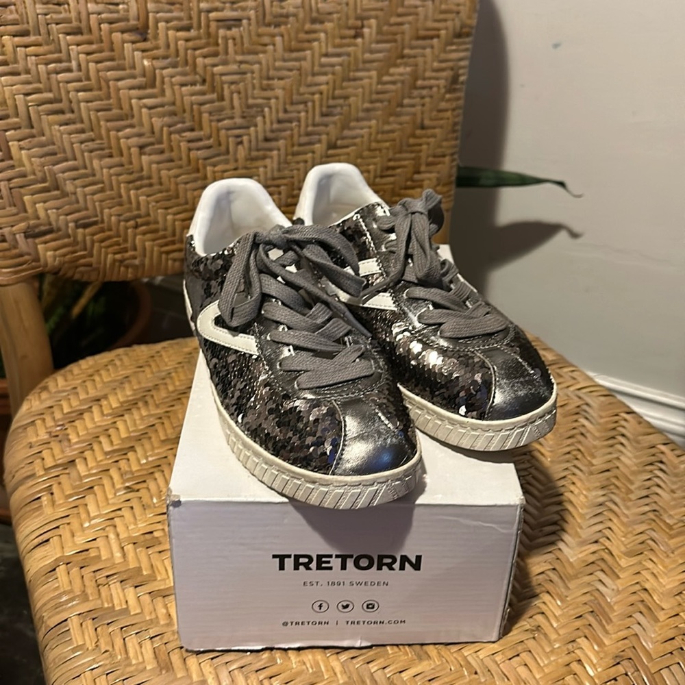 Silver Sequin Tretorn Tennis Shoes